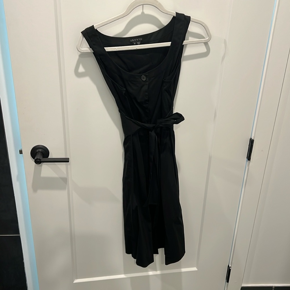 Theory black sleeveless dress